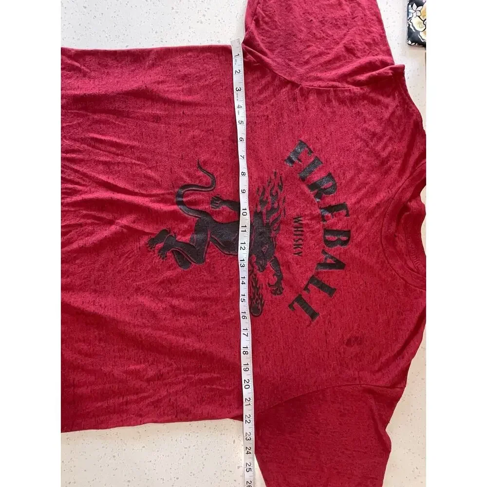 Fireball‎ Whiskey Devil Logo T Shirt Men's XL Red Short Sleeve
